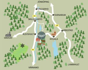 En vägkarta för att hitta till Korvfestivalen
