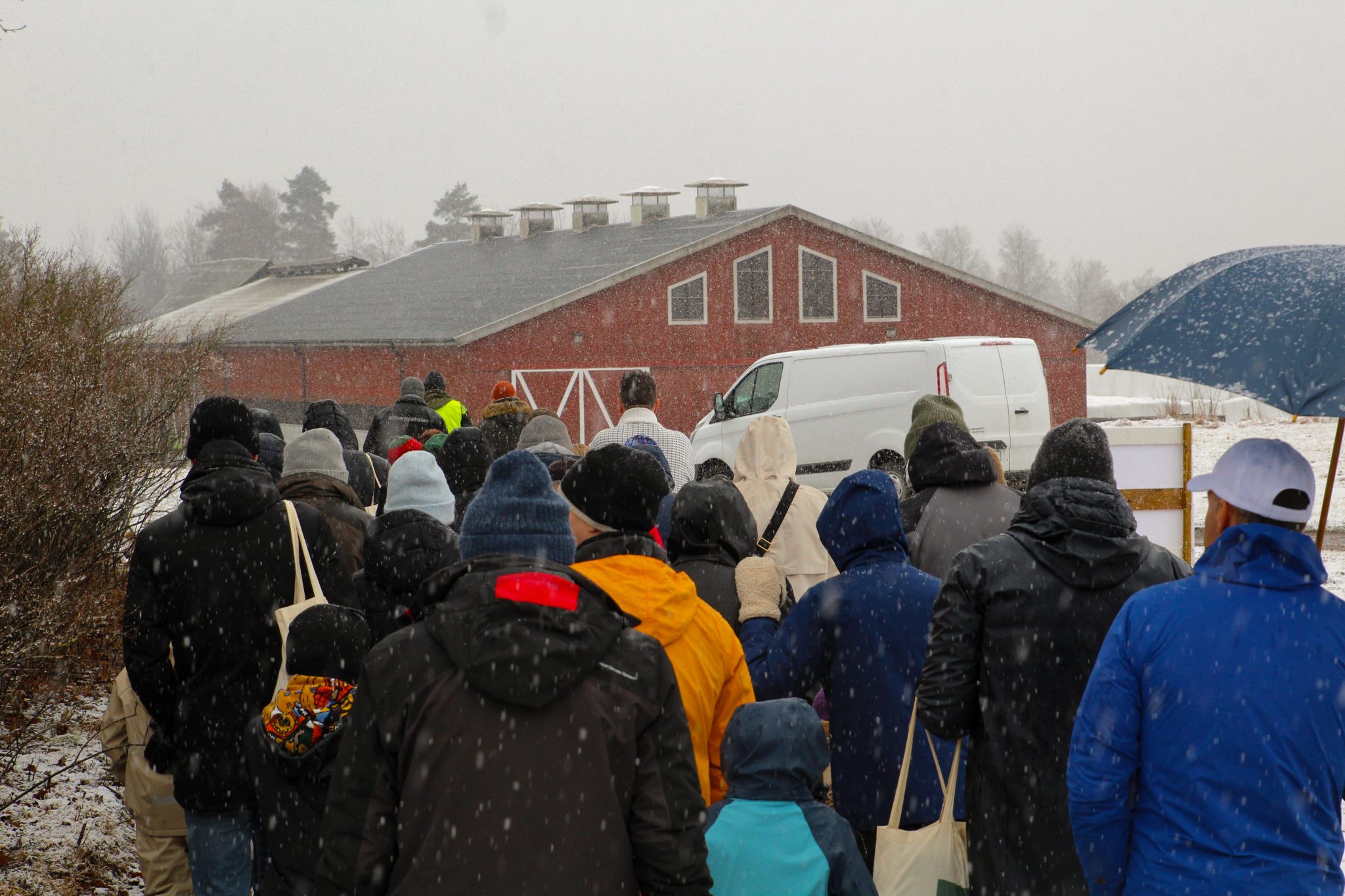 En grupp människor utomhus som går